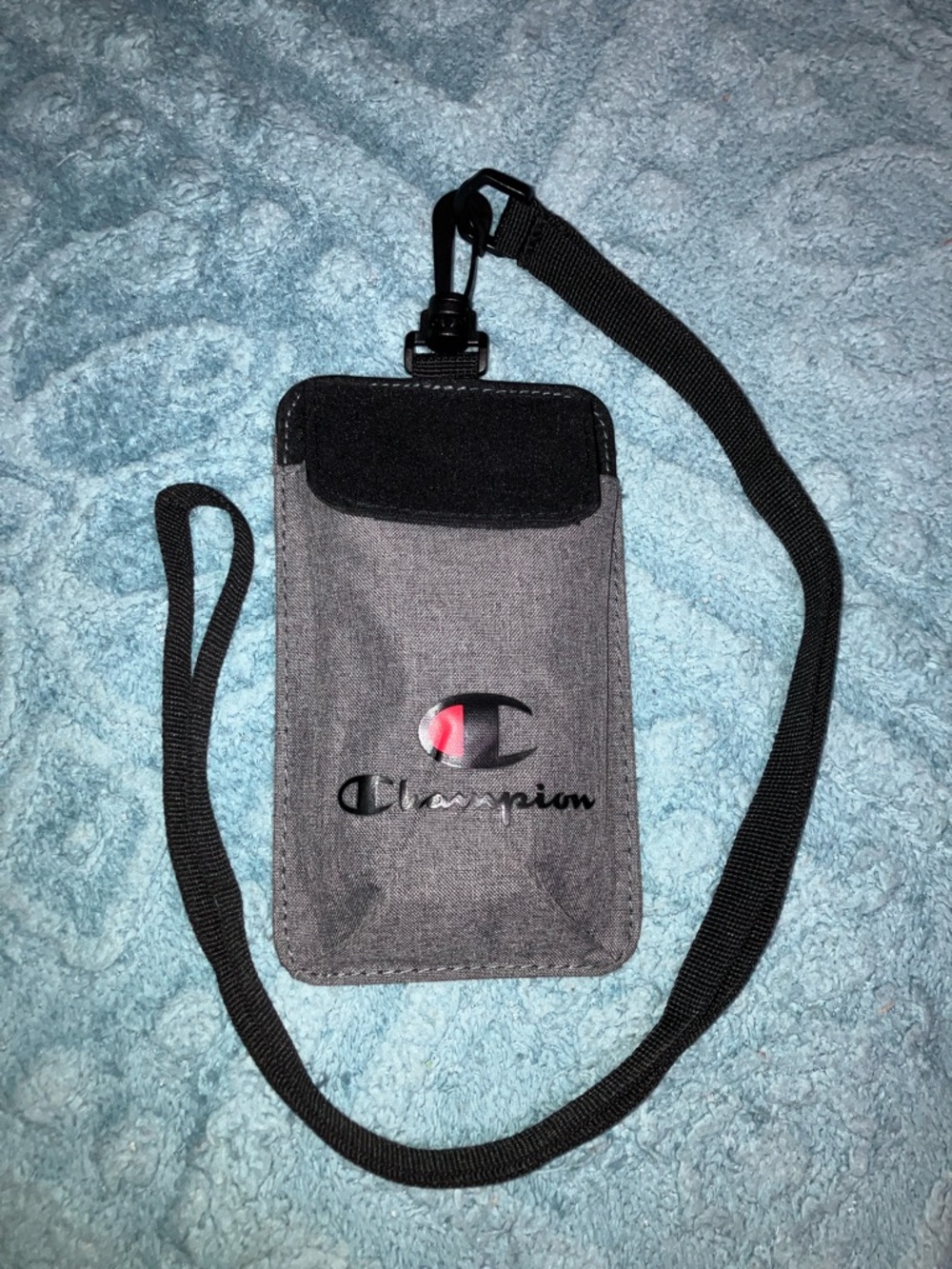 Champion Gray Phone Pouch & Card Holders with Black Strap and Clip